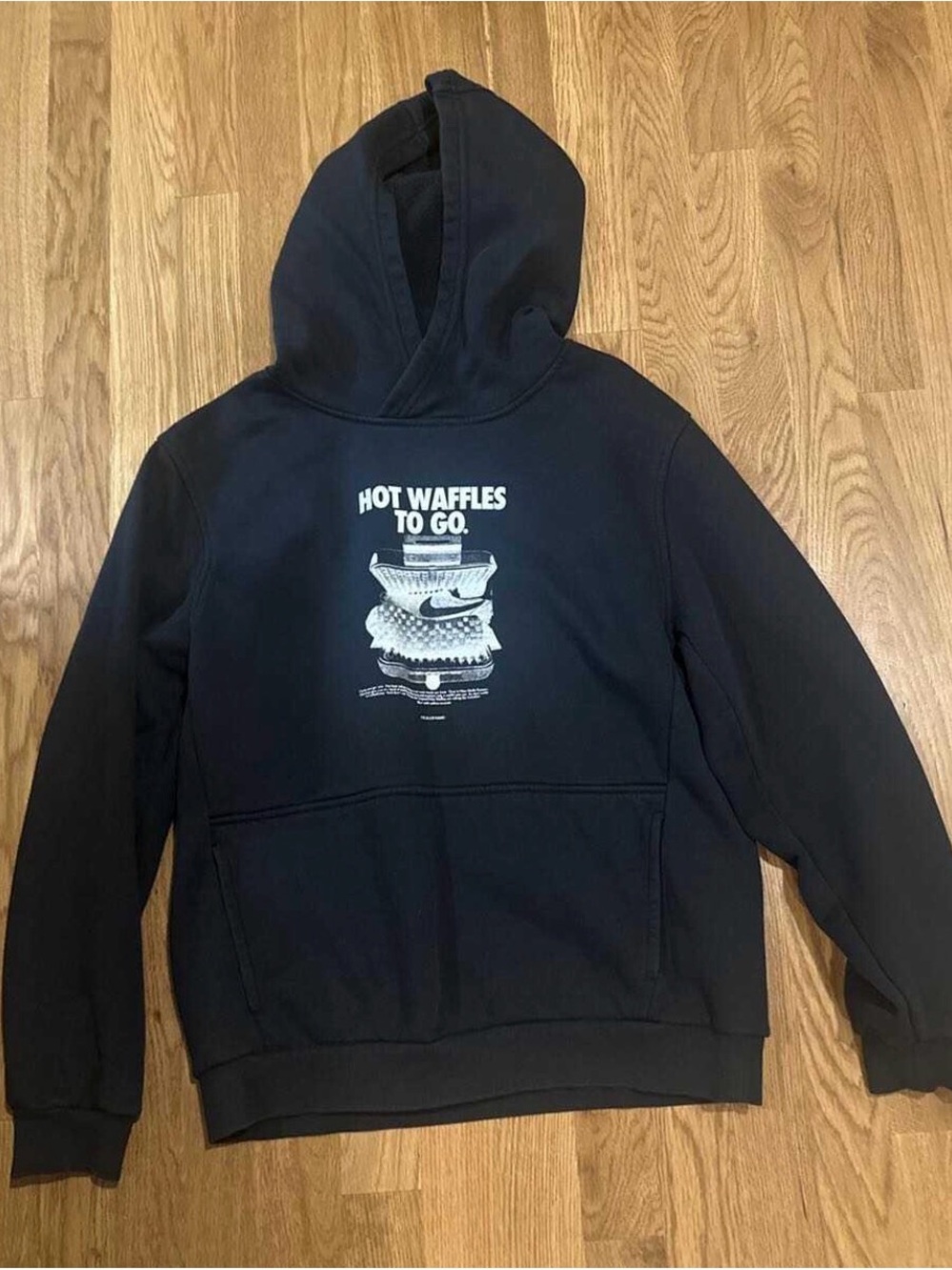 Kids Black 'Hot Waffles To Go' Graphic Nike Hoodie